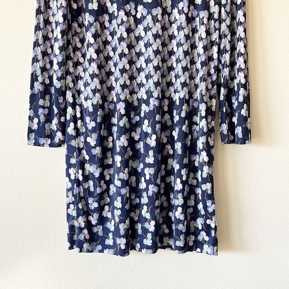 A.L.C. Floral Print 100% Silk Sheath Long Sleeve Dress - Picture 5 of 15
